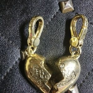 2 juicy half heart best friends charm